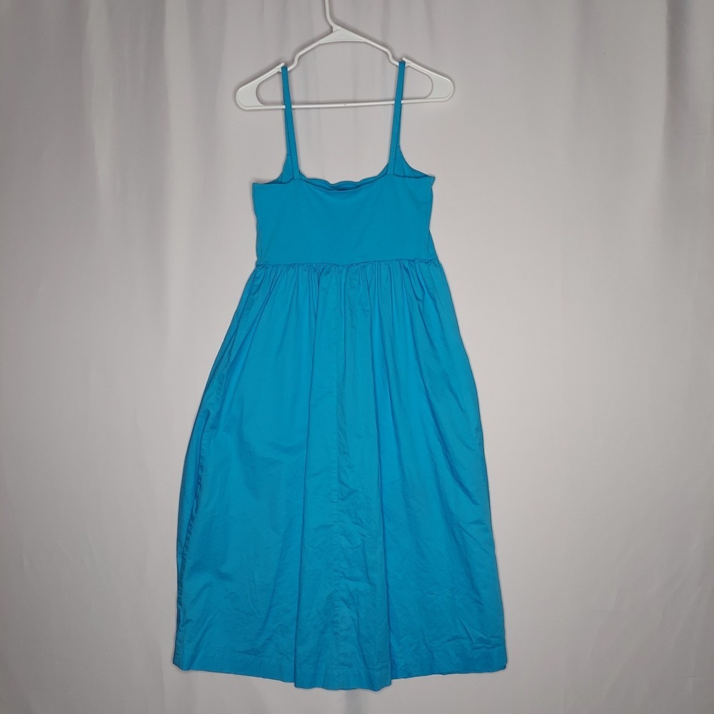 Old Navy Sundress Large Turquoise Strappy Stretch Knit Bodice Cotton Skirt Maxi - Picture 2 of 9